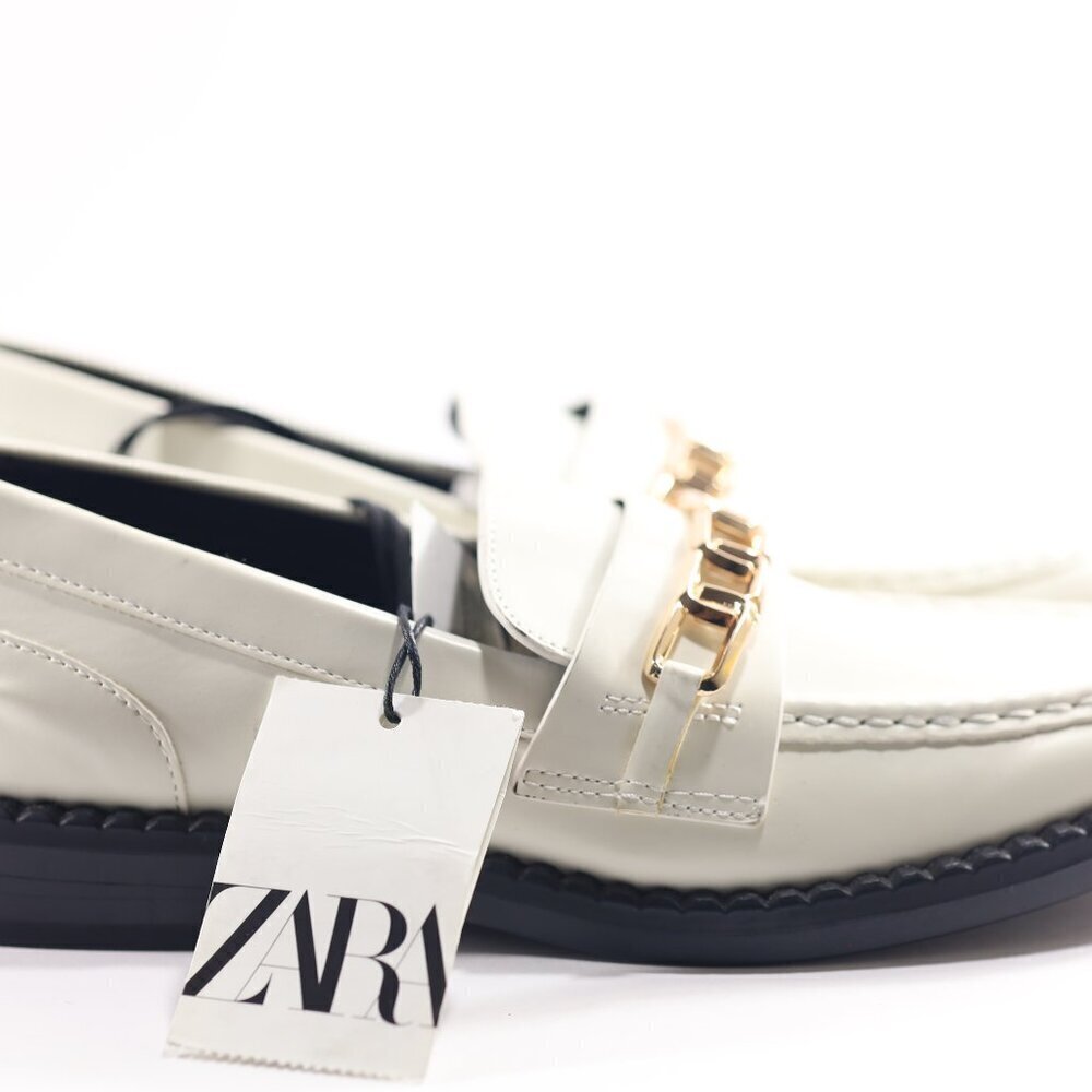 ZARA Low Heel Chain Loafers